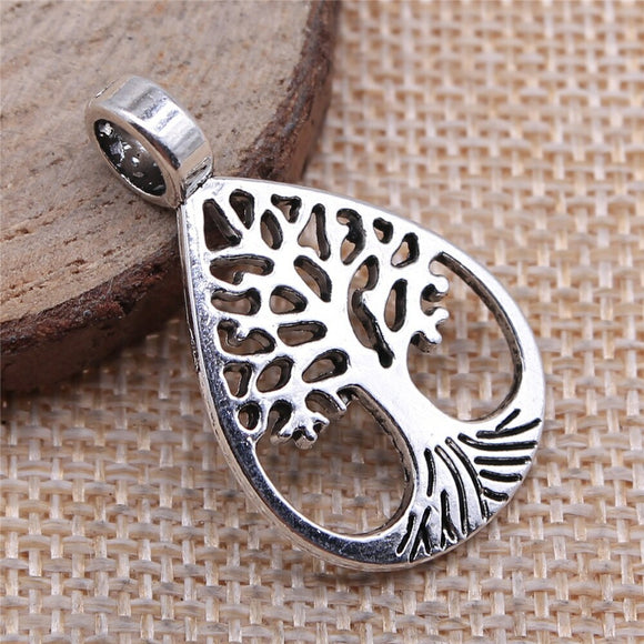 WYSIWYG 10pcs 21x35mm Life Tree Charms Antique Silver Color For Jewelry Making Zinc Alloy Charms Pendant DIY Jewelry Findings