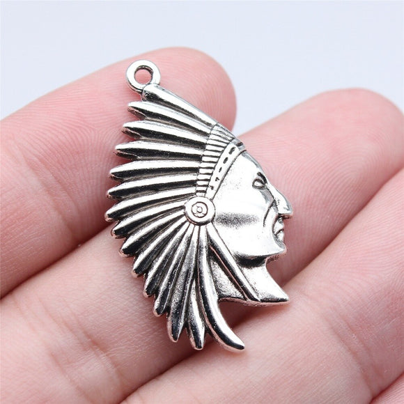 WYSIWYG 10pcs 21x37mm Antique Silver Color Indian Charms Pendant For DIY Jewelry Making Handmade Jewelry Craft Findings
