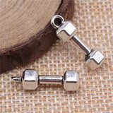 WYSIWYG 10pcs 21x6x6mm Barbell Dumbbell Weight Gym Charm Charms For Jewelry Making Dumbbell Charms Charm Dumbbell