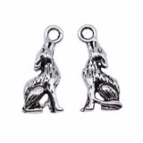 WYSIWYG 10pcs 21x7mm Antique Silver Color Howling Wolf Charms Pendant For Jewelry Making DIY Jewelry Findings