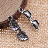 10pcs 21x7mm Glasses Pendant Charms Antique Silver Color For Jewelry Making Zinc Alloy Jewelry Findings g0522