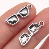 10pcs 21x7mm Glasses Pendant Charms Antique Silver Color For Jewelry Making Zinc Alloy Jewelry Findings g0522