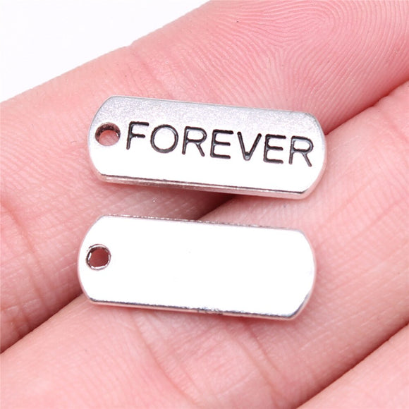 WYSIWYG 10pcs 21x8mm Antique Gold Color Antique Bronze Color Antique Silver Color Forever Charms For Jewelry Making