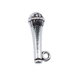 WYSIWYG 10pcs 21x8mm Antique Silver Color Microphone Charms For Jewelry Making