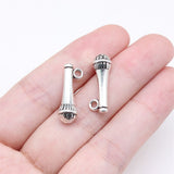 WYSIWYG 10pcs 21x8mm Antique Silver Color Microphone Charms For Jewelry Making