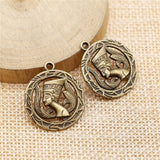 WYSIWYG 10pcs 22mm Charm Pharaoh One Sided Egypt Pharaoh Charms For Jewelry Making Antique Silver Color Egypt Pharaoh Charms