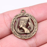 WYSIWYG 10pcs 22mm Charm Pharaoh One Sided Egypt Pharaoh Charms For Jewelry Making Antique Silver Color Egypt Pharaoh Charms