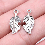 WYSIWYG 10pcs 22x10mm Leaf Charms Pendants For Jewelry Making 2 Colors Antique Silver Plated Antique Bronze Plated