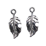 WYSIWYG 10pcs 22x10mm Leaf Charms Pendants For Jewelry Making 2 Colors Antique Silver Plated Antique Bronze Plated
