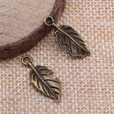 WYSIWYG 10pcs 22x10mm Leaf Charms Pendants For Jewelry Making 2 Colors Antique Silver Plated Antique Bronze Plated