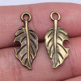WYSIWYG 10pcs 22x10mm Leaf Charms Pendants For Jewelry Making 2 Colors Antique Silver Plated Antique Bronze Plated