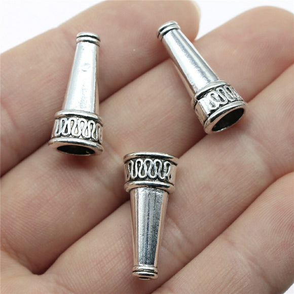 WYSIWYG 10pcs 22x10x9mm Crimps End Caps Bead Covers Antique Silver Color Speaker End Bead Caps Connectors