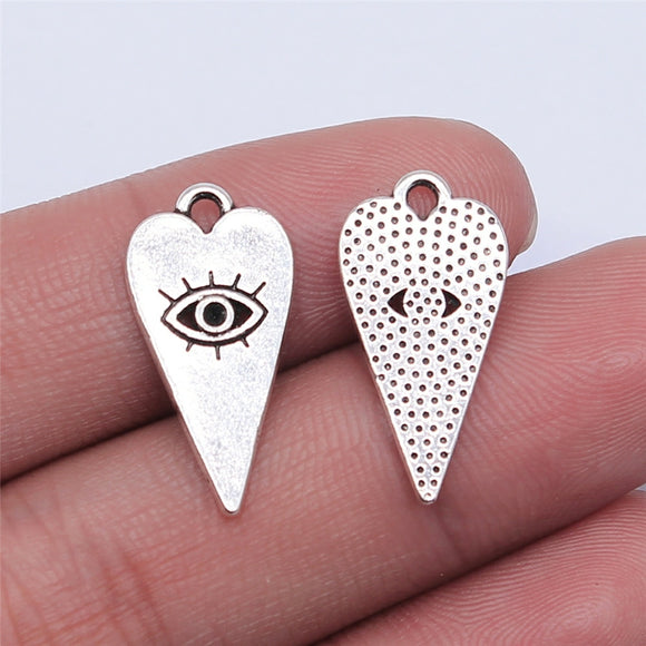 WYSIWYG 10pcs 22x11mm Antique Silver Color Eye Charms Pendant For Jewelry Making DIY Jewelry Findings