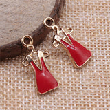 WYSIWYG 10pcs 22x11mm Dress Charms KC Gold Color Plated For DIY Jewelry Making Zinc Alloy Charms Jewelry Findings Accessories