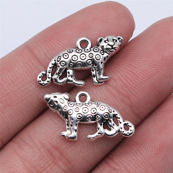 WYSIWYG 10pcs 22x12mm Antique Silver Color Leopard Charms Pendant For Jewelry Making DIY Jewelry Findings