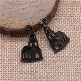 WYSIWYG 10pcs 22x14mm Church Charms Antique Bronze Color Charms For Jewelry Making Jewelry Findings