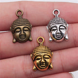 WYSIWYG 10pcs 22x15mm 3 Colors Antique Silver Color Antique Bronze Buddha Pendants Buddha Head Charm Buddha Charm