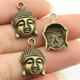 WYSIWYG 10pcs 22x15mm 3 Colors Antique Silver Color Antique Bronze Buddha Pendants Buddha Head Charm Buddha Charm