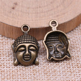 WYSIWYG 10pcs 22x15mm 3 Colors Antique Silver Color Antique Bronze Buddha Pendants Buddha Head Charm Buddha Charm
