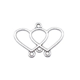 WYSIWYG 10pcs 22x15mm Heart Earring Connector Antique Silver Color For DIY Jewelry Making Jewelry Findings Jewelry Accessories