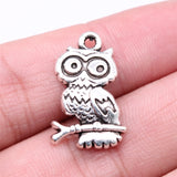 WYSIWYG 10pcs 22x15mm Owl Charms For Jewelry Making Jewelry Accessories Antique Silver Plated Antique Bronze Plated