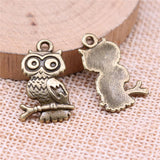 WYSIWYG 10pcs 22x15mm Owl Charms For Jewelry Making Jewelry Accessories Antique Silver Plated Antique Bronze Plated