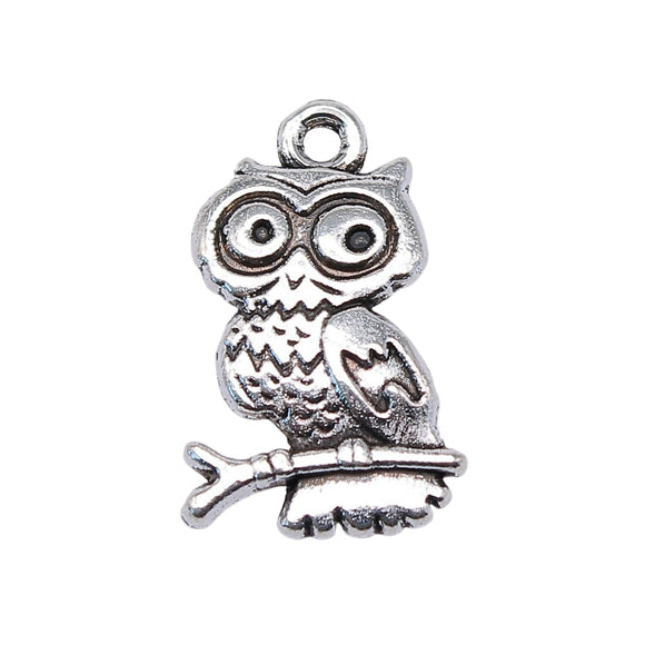 WYSIWYG 10pcs 22x15mm Owl Charms For Jewelry Making Jewelry Accessories Antique Silver Plated Antique Bronze Plated