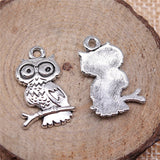 WYSIWYG 10pcs 22x15mm Owl Charms For Jewelry Making Jewelry Accessories Antique Silver Plated Antique Bronze Plated