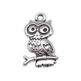 WYSIWYG 10pcs 22x15mm Owl Charms For Jewelry Making Jewelry Accessories Antique Silver Plated Antique Bronze Plated