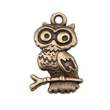 WYSIWYG 10pcs 22x15mm Owl Charms For Jewelry Making Jewelry Accessories Antique Silver Plated Antique Bronze Plated