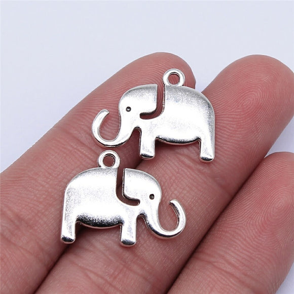 WYSIWYG 10pcs 22x17mm Antique Silver Color Elephant Charms Pendant For Jewelry Making DIY Jewelry Findings