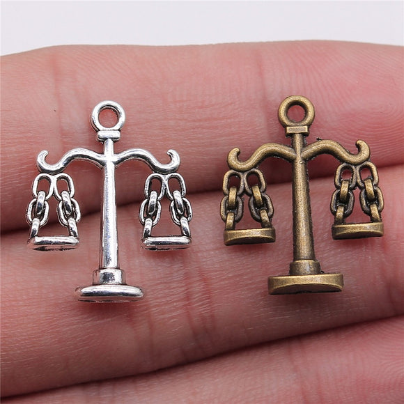 10pcs 22x17mm Balance Scales Libra Scales Of Justice Charm Pendants For Jewelry Making Law Scales Pendants ef0093