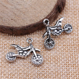 WYSIWYG 10pcs 22x17mm Motorcycle Charms Antique Silver Color Pendant Charms For Jewelry Making Jewelry Accessories