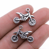 WYSIWYG 10pcs 22x17mm Motorcycle Charms Antique Silver Color Pendant Charms For Jewelry Making Jewelry Accessories