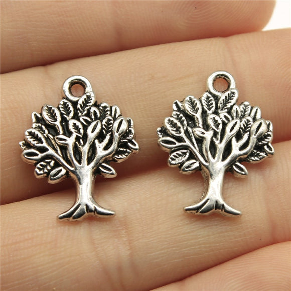 WYSIWYG 10pcs 22x17mm Tree Charm Pendants For Jewelry Making 3 Colors Tree Pendants
