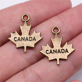 WYSIWYG 10pcs 22x18mm Antique Silver Color Canada Maple Leaf Charms Pendant For Jewelry Making DIY Jewelry Findings