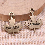 WYSIWYG 10pcs 22x18mm Antique Silver Color Canada Maple Leaf Charms Pendant For Jewelry Making DIY Jewelry Findings