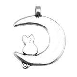 WYSIWYG 10pcs 22x18mm Charm Crescent Moon Cat Moon And Cat Charms For Jewelry Making EF3719