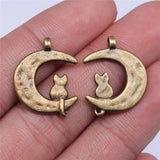 WYSIWYG 10pcs 22x18mm Charm Crescent Moon Cat Moon And Cat Charms For Jewelry Making EF3719