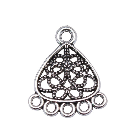 WYSIWYG 10pcs 22x18mm Charm Porous Earring Connector Earring Connector DIY Jewelry Making Triangular Earring Connector