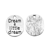 WYSIWYG 10pcs 22x18mm Dream A Little Dream Charms For Jewelry Making Antique Silver Color Charm Pendant Jewelry Accessories
