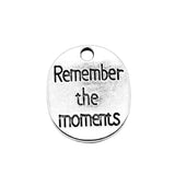 WYSIWYG 10pcs 22x18mm Remember The Moments Charms For Jewelry Making Antique Silver Color Charm Pendant Jewelry Accessories