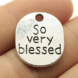WYSIWYG 10pcs 22x18mm So Very Blessed Charms Antique Silver Color Pendant Charms Jewelry Findings For Jewelry Making