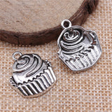 WYSIWYG 10pcs 22x19mm Cupcakes Charms DIY Jewelry Findings Antique Silver Color Antique Bronze Color For Jewelry Making