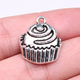 WYSIWYG 10pcs 22x19mm Cupcakes Charms DIY Jewelry Findings Antique Silver Color Antique Bronze Color For Jewelry Making