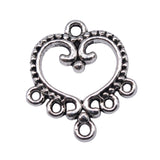 WYSIWYG 10pcs 22x19mm Heart Earrings Connector Charms Antique Silver Color Jewelry Findings Jewelry Accessories