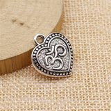 WYSIWYG 10pcs 22x19mm Heart Om Charms Antique Silver Color For Jewelry Making Zinc Alloy Charms Pendant DIY Jewelry Findings