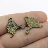 WYSIWYG 10pcs 22x20mm Alaska Charms For Jewelry Making DIY Jewelry Findings Antique Silver Color Antique Bronze Color