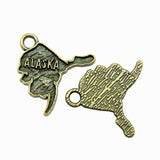 WYSIWYG 10pcs 22x20mm Alaska Charms For Jewelry Making DIY Jewelry Findings Antique Silver Color Antique Bronze Color