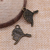 WYSIWYG 10pcs 22x20mm Alaska Charms For Jewelry Making DIY Jewelry Findings Antique Silver Color Antique Bronze Color